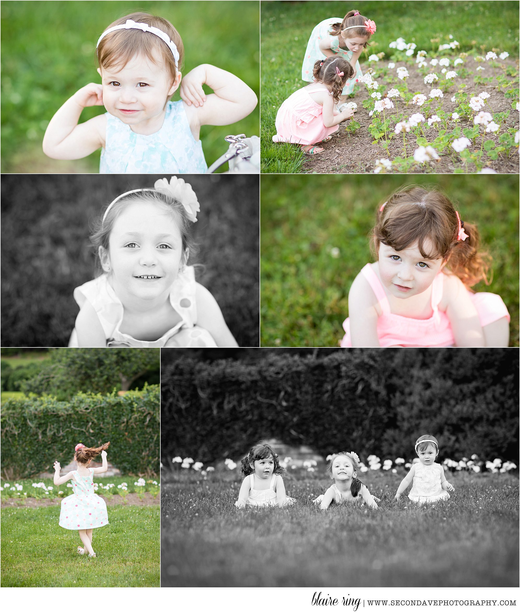 A beautiful family of 5 enjoying their very first photo shoot with a professional family portrait photographer in Leesburg VA.