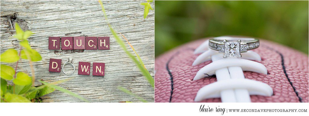 World's biggest Redskins fans engagement session in Loudoun County. Natural poses and beautiful candid moments.