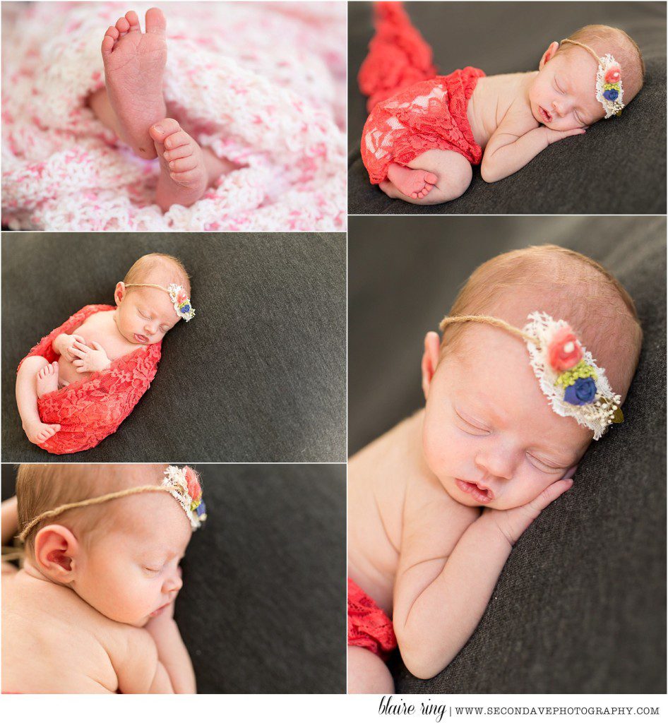 The experience of both a lifestyle session + posed portraits of the sweet new baby in the client's home, by a Northern Virginia newborn photographer.