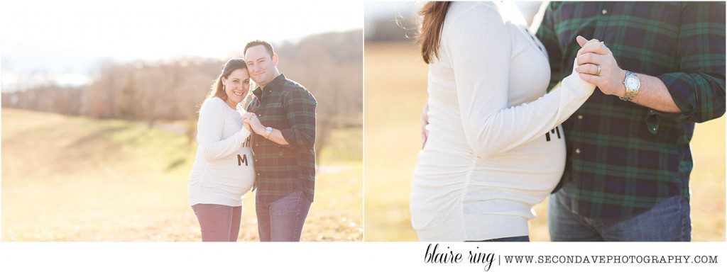 Full sun was no match for the light that emulated from a couple expecting their first baby, photographed by a Loudoun County maternity photographer.