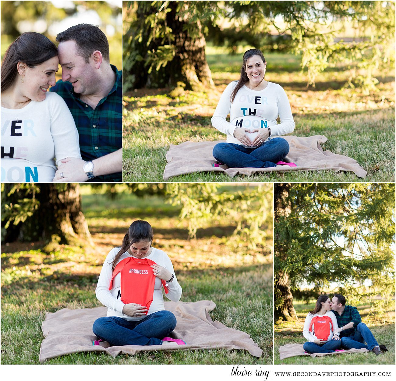 Full sun was no match for the light that emulated from a couple expecting their first baby, photographed by a Loudoun County maternity photographer.