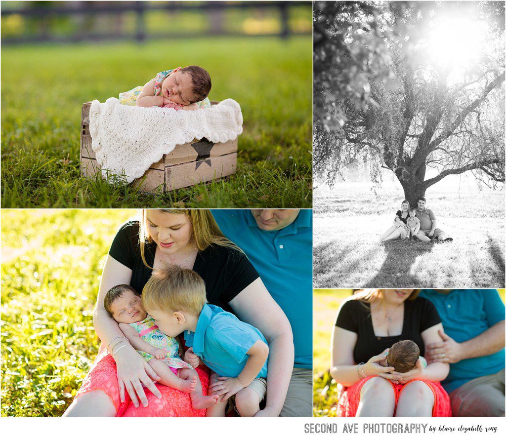 When choosing a Leesburg VA newborn photographer, consider doing something outside like this family did for unique and beautiful images.