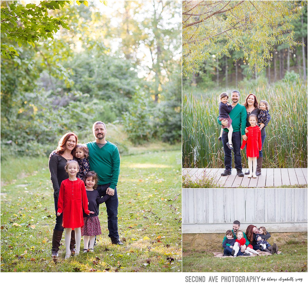 Beautiful family of 5 meets for early morning session at Rust Nature Sanctuary with Loudoun County Family Photographer Blaire Ring (Second Ave Photography).