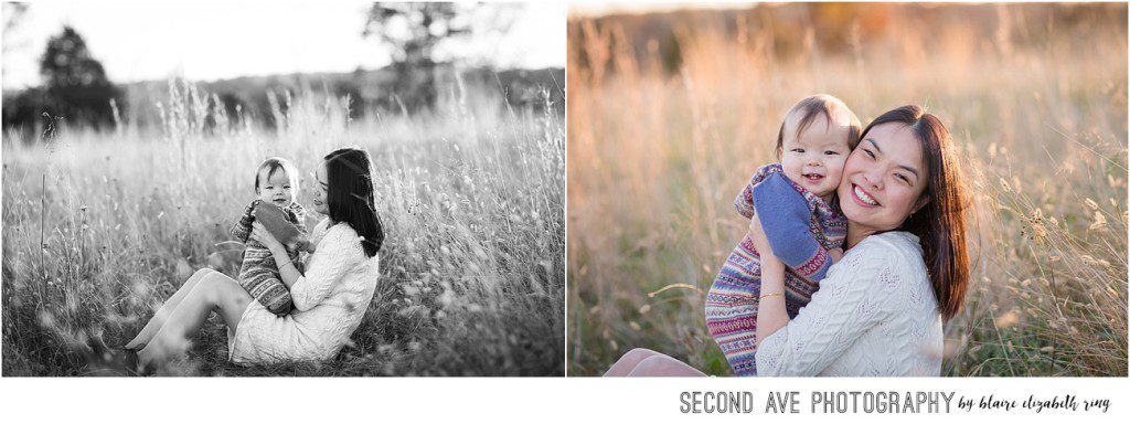 Leesburg VA family photographer photographs family of 3 at Rust Nature Sanctuary during Loudoun County 'Golden Hour' gorgeousness.