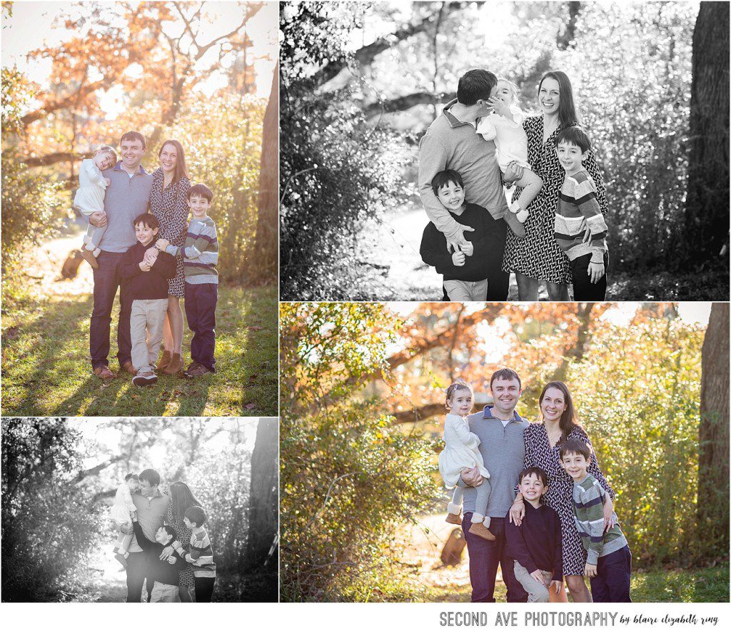 Family of 5 photographed in a natural way at Rust Nature Sanctuary in Leesburg VA by Second Ave Photography, Loudoun County photographer. 