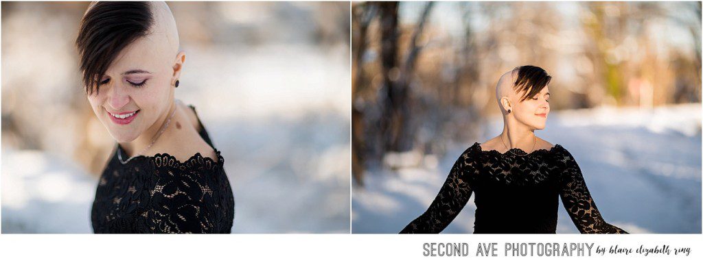 One local mother's journey with Alopecia, photographed by Northern Virginia photographer Second Ave Photography on a beautiful snowy afternoon.