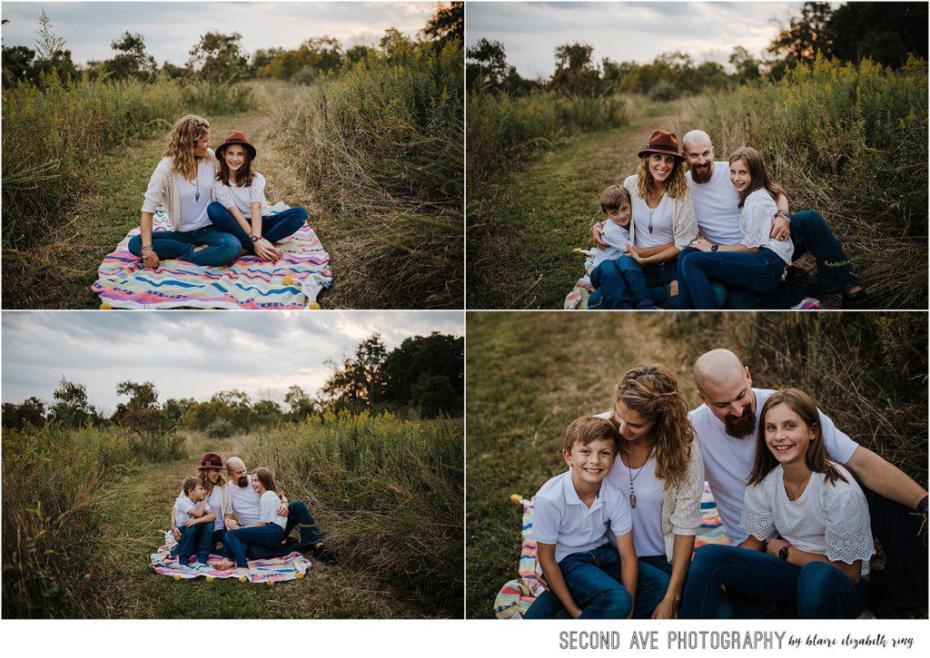 Family photographer Northern VA, shares her work at golden hour. Boho vibes, a motorcycle, and a beautiful yellow lab make all the magic.