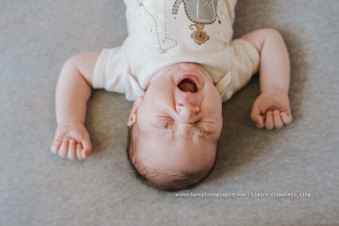 In-home lifestyle newborn session for family of 5. Post-COVID newborn sessions looks a bit different these days for this Annandale VA newborn photographer.