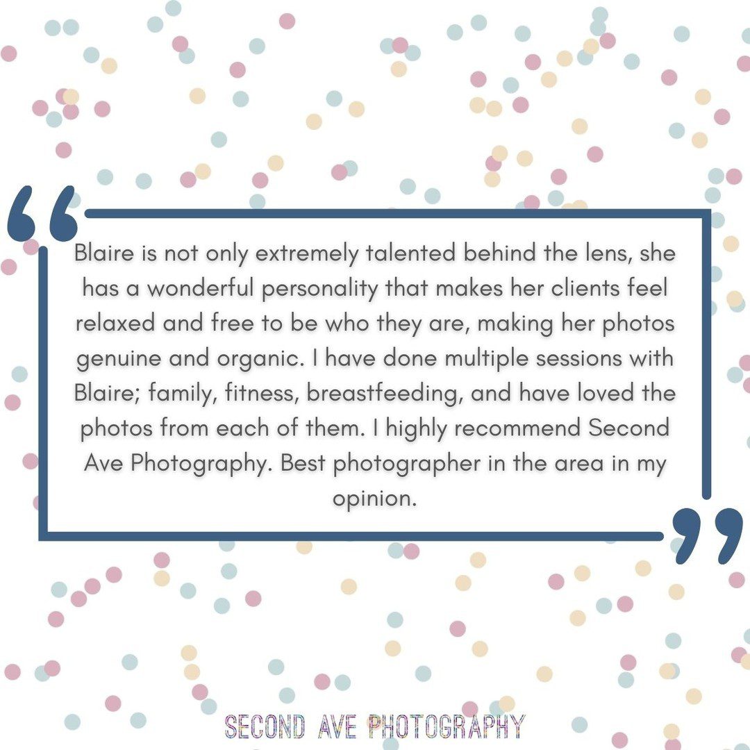Google review from actual client recommending second ave photography to anyone looking for a photographer that makes her clients feel free to be who they are.