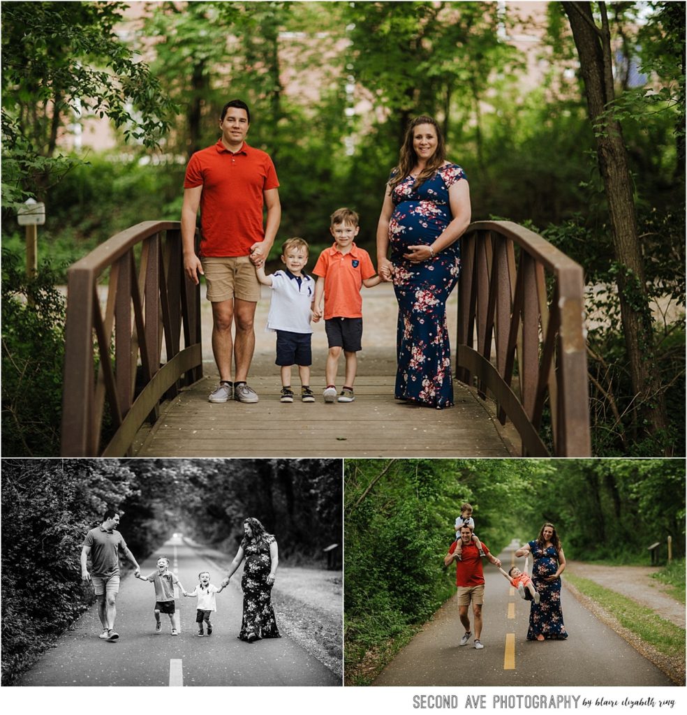 Family of 4, soon to be 5 planned their Northern Virginia maternity photo shoot months ago - before COVID and social distancing.