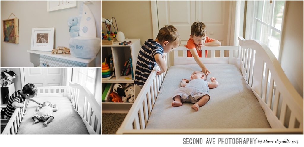 In-home lifestyle newborn session for family of 5. Post-COVID newborn sessions looks a bit different these days for this Annandale VA newborn photographer.