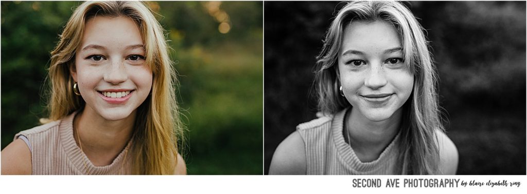 Northern Virginia High School Senior Photo Session during golden hour in natural grassy area with tall grass and setting sun.