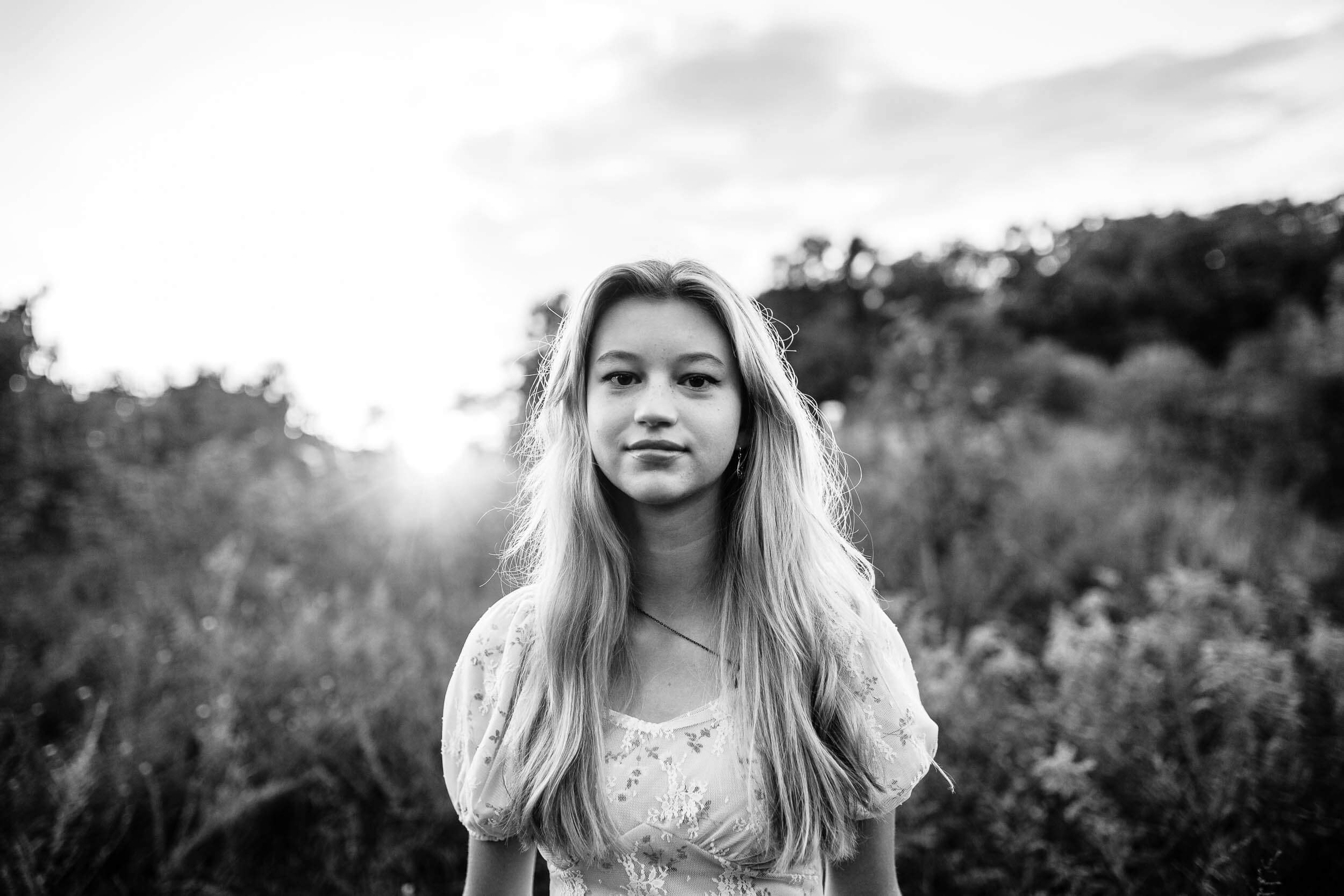 northern-va-high-school-senior-black-and-white-sunset-field